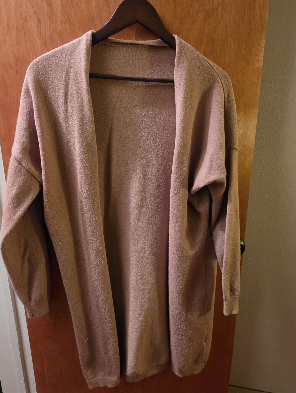 Open-Front Women’s Cardigan Sweater - Taupe Pink